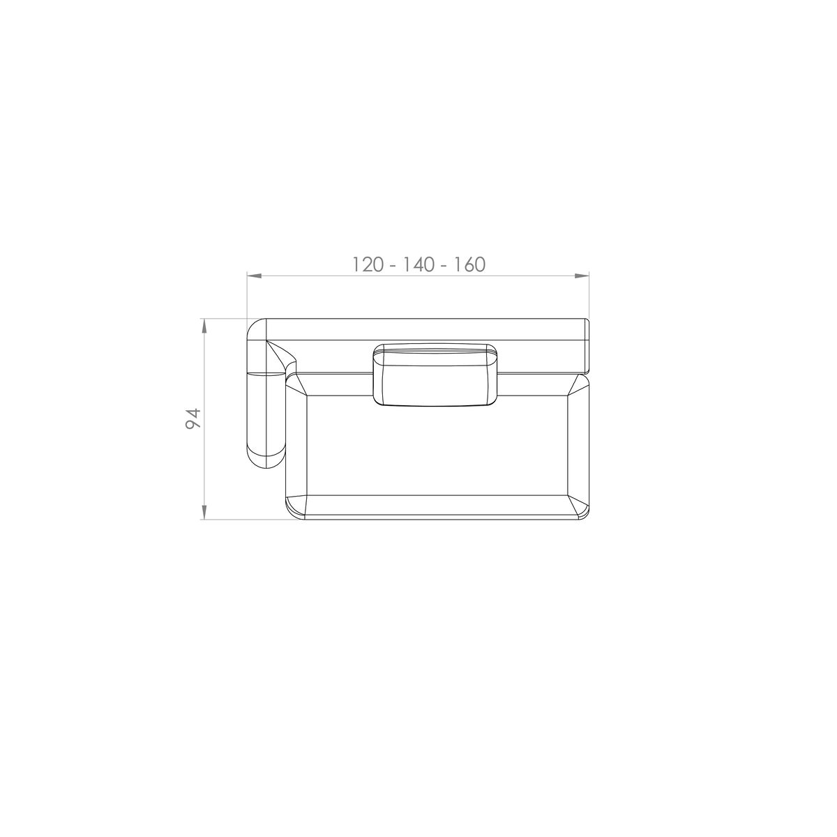 Sofá Bole — desenho técnico com dimensões (2)