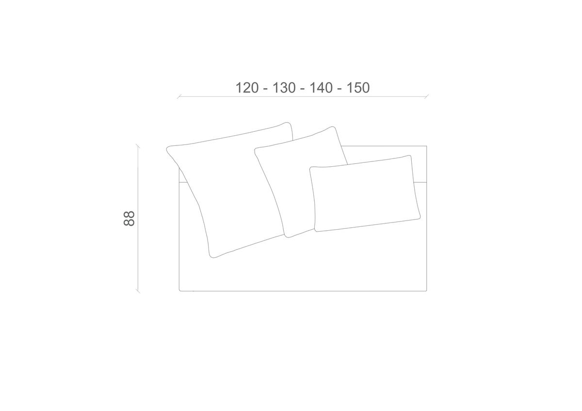 Sofá Pala — desenho técnico com dimensões (3)