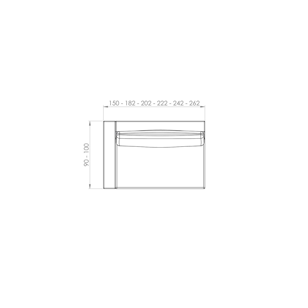 Sofá Cannes — desenho técnico com dimensões (2)