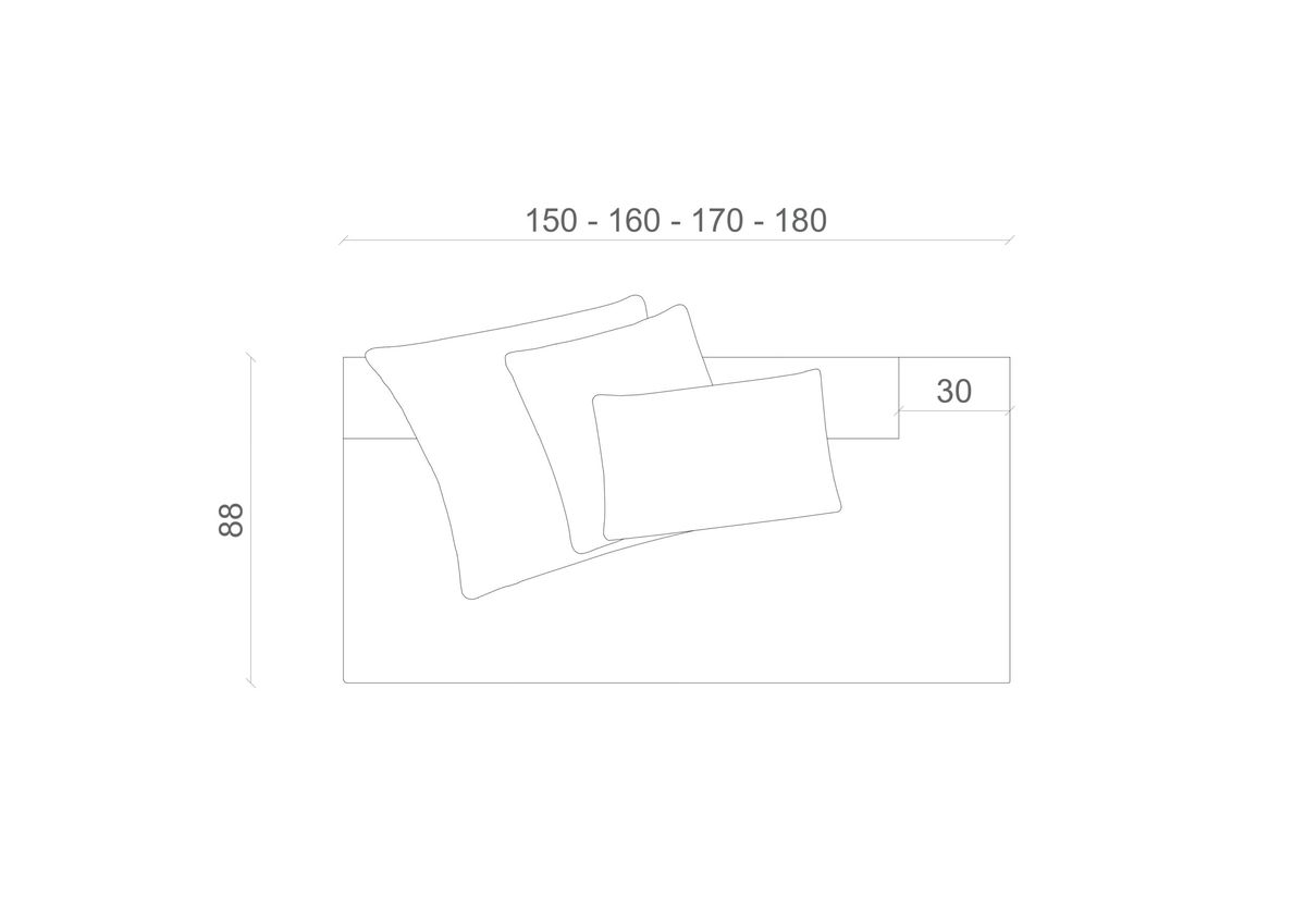 Sofá Pala — desenho técnico com dimensões (5)
