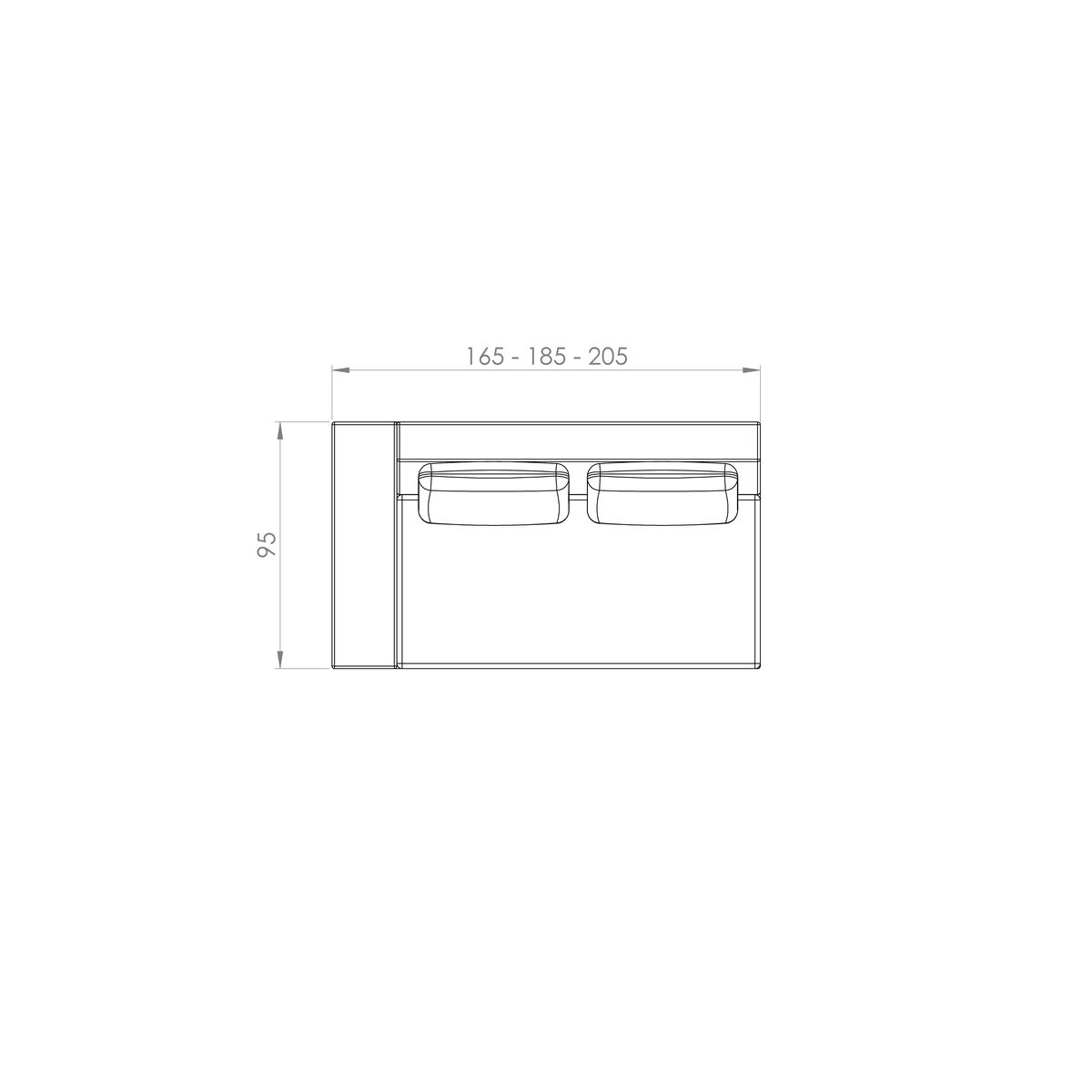 Sofá Atenas — desenho técnico com dimensões (2)