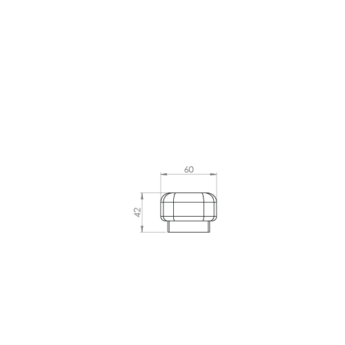 Puff Inverse lateral Poltrona Inverse — desenho técnico com dimensões (4)