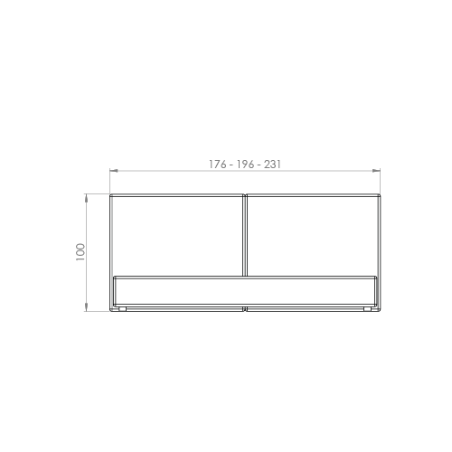 Cama Monti — desenho técnico com dimensões