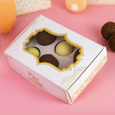 Caixa Para 6 Doces ou 2 Brownies, Com Visor e berço, AURORA - 10un