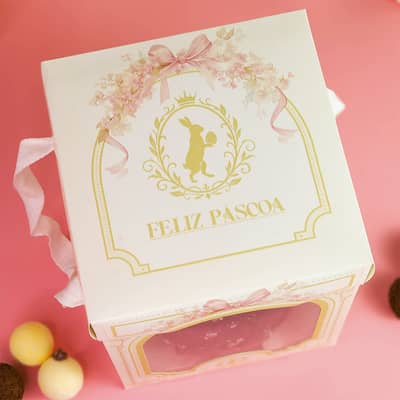 Caixa para Ovo em pé 500g, Luxo, com visor e alça, BELA - 5un - Imagem 3