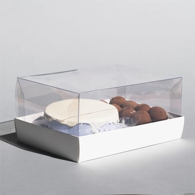 Embalagem para 1 Mini Bolo e 8 Doces, Basics, Branca - 10 un