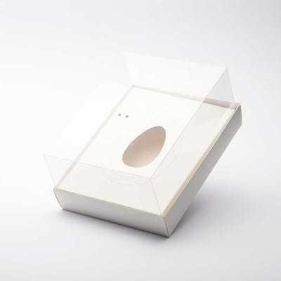 Embalagem para 1 Ovo de Colher 150g/250g/350g/500g, Tampa 10cm, Branca – 10un - Imagem 2
