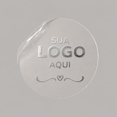 Adesivo Transparente Personalizado, Impressão Hot Stamp, Redondo - Imagem 2