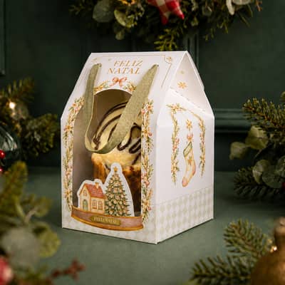 Maleta para Panetone/Chocotone com Visor e Alça, Globo de Neve - 5un - Imagem 2
