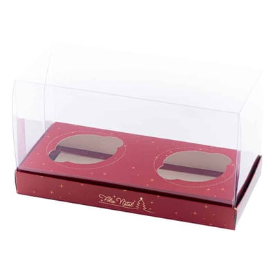 Embalagem para 2 Mini Chocotones 100gr - Natal - 10un - HOME