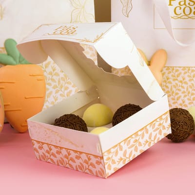 Caixa Para 4 Doces ou 1 Brownie, Com Visor e berço, AURORA - 10un - Imagem 2
