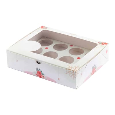 Embalagem Para 12 Doces Com Berço E Visor, Florescer - 25un