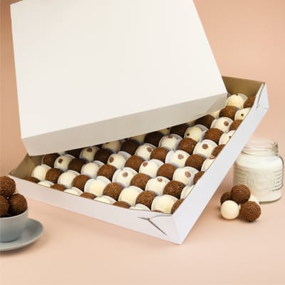 Caixa para 100 Doces, 36x36x6 - Branca - 5un