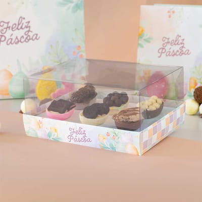 Caixa para Kit Degustação, 6 Ovos de 50g, Tampa 10cm, TERNURA - 10un