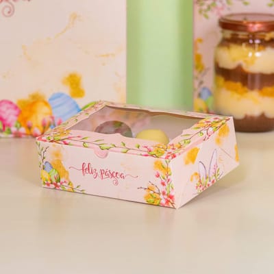 Embalagem Para 6 Doces, Com Visor e berço, GARDEN - 10un - Imagem 2