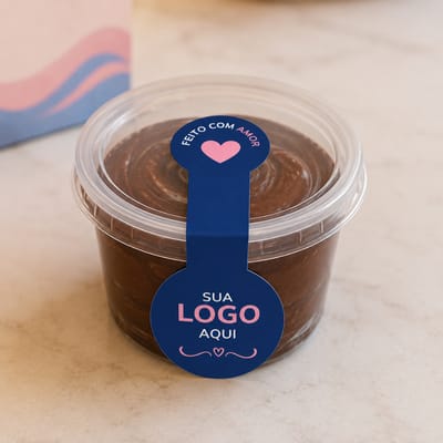 Adesivo para Lacre de Pote (Torta no Pote) 11,5x4,3cm Personalizado - Imagem 2