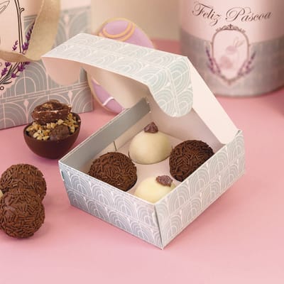 Caixa Para 4 Doces ou 1 Brownie, Com Visor e berço, PROVENÇAL - 10un - Imagem 2