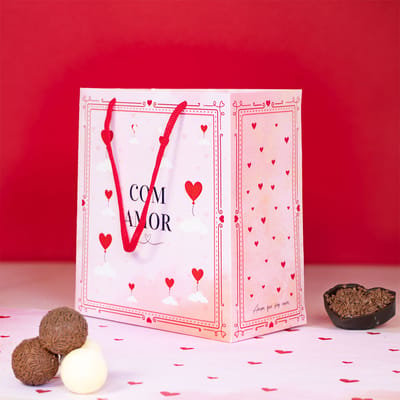 Sacola de papel para Presente P, COM AMOR - 10un - Imagem 2