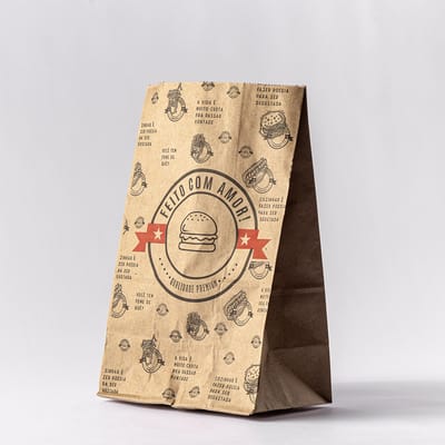 Saco de Papel, Basics, Kraft para Lanches G, 24x43,5x15,5, Selos – 100un