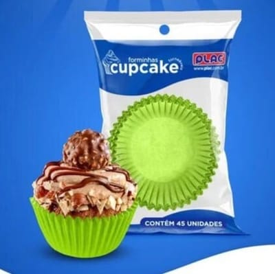 FORMA PARA MINI CUPCAKE 45un - VERDE CLARO - Imagem 2