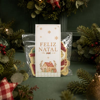 Cinta para Biscoitos e Cookies, Globo de Neve - 10un