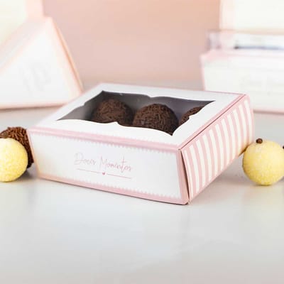 Embalagem para 6 Doces, Com Visor, Momentos - 10un