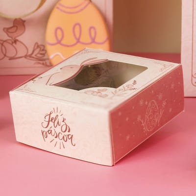 Caixa Para 4 Doces ou 1 Brownie, Com Visor e berço, ELEGANCE - 10un