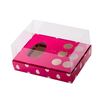 Embalagem para 1 Ovo 150g/250g e 6 Doces, Tampa 10cm, RUBI - Pct. c/ 10un