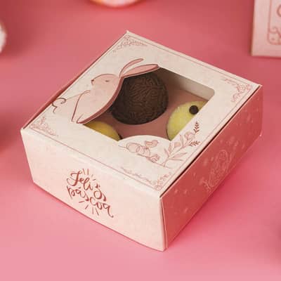 Caixa Para 4 Doces ou 1 Brownie, Com Visor e berço, ELEGANCE - 10un - Imagem 3