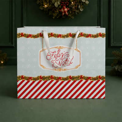 Sacola de papel para Presente ”G” 30x24x20cm, Carrossel – 10un - Imagem 2