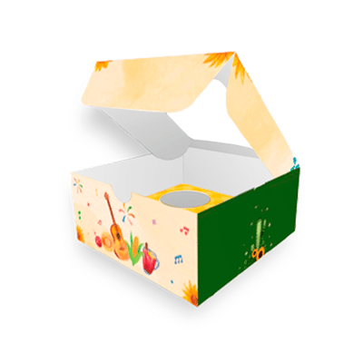 Caixa Para 4 Doces, Com Visor, Arraiá - Pct. c/ 10 un - Imagem 3