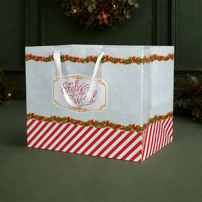 Sacola de papel para Presente ”G” 30x24x20cm, Carrossel – 10un