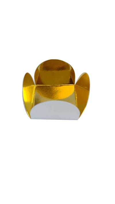 Forminha De Doce 4 Pétalas, Metalizada Ouro - 50un - Imagem 2