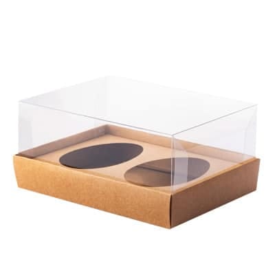 Embalagem para 2 Ovos de Colher 250gr, Tampa 10cm, Kraft – 10un - Imagem 3
