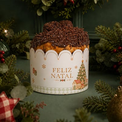 Cinta para Panetone/Chocotone de 500G, Globo de Neve - 25un - Imagem 2