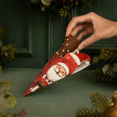 Caixa para cone Trufado com papel, Papai Noel - 25un - Imagem 2