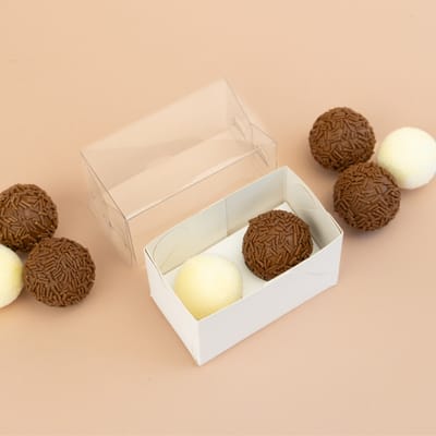 Embalagem para 2 doces, Com berço,  Branca, Basics - Imagem 2
