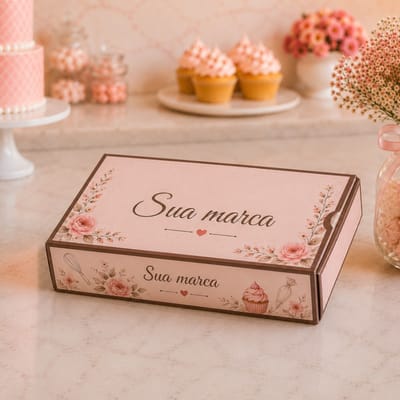 Caixa para Barra de Chocolate sem Visor 6x14x2,5 cm Personalizada