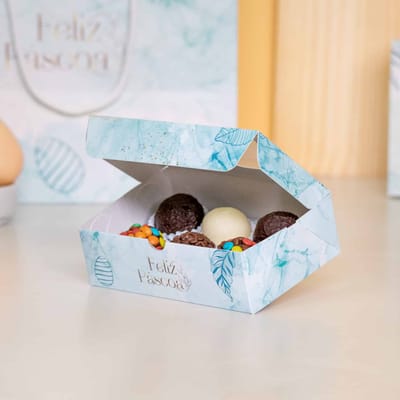 Embalagem Para 6 Doces, Com Visor e berço, HOLY - 10un