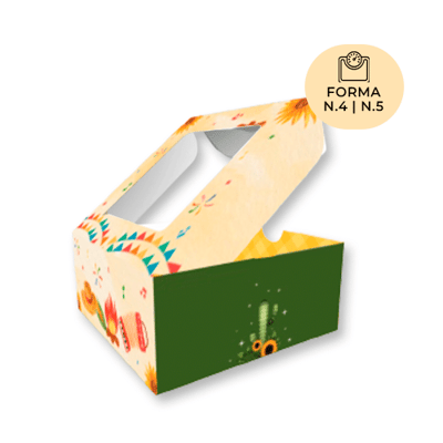 Caixa Para 4 Doces, Com Visor, Arraiá - Pct. c/ 10 un - Imagem 2