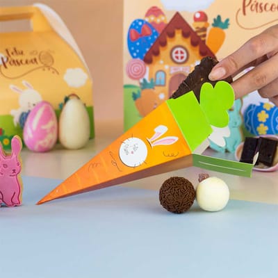 Embalagem para Cone Trufado com papel, Cenourinha - 25un - Imagem 2