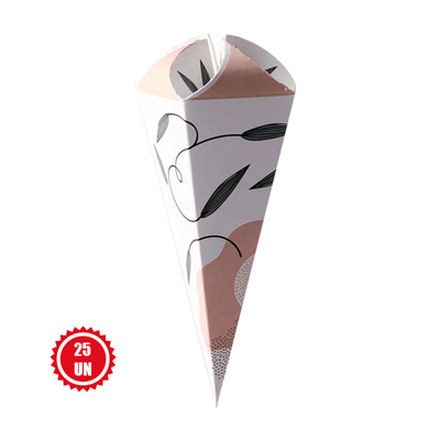 Embalagem para Cone Trufado com Papel, Encanto - 25un