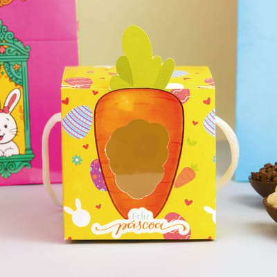 Caixa para Doces Diversos com visor e alça, Cenoura - 10un - Imagem 2