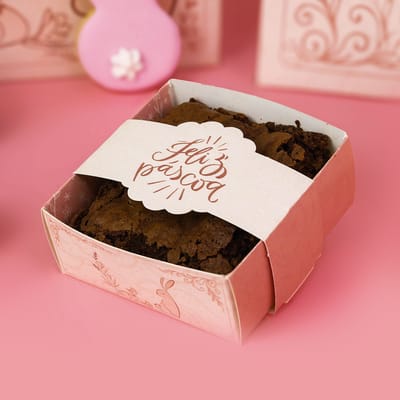 Caixa para Brownie, com cinta, ELEGANCE - 10un
