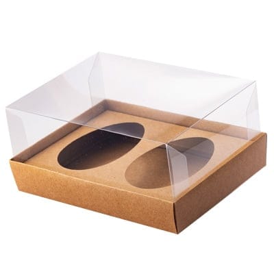 Embalagem para 2 Ovos de Colher 250gr, Tampa 10cm, Kraft – 10un - Imagem 2