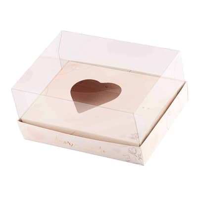 Embalagem para 1 Coração de Colher 200g/500g, Tampa 10cm, Carinho - 10un
