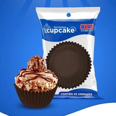 FORMA P/ MINI CUPCAKE DENTRO E FORA 45 UN - MARROM - Imagem 2