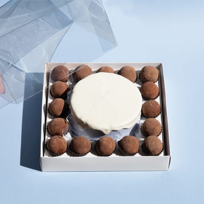 Embalagem para 1 mini bolo e 16 doces, Basics, Branca - 10 un - Imagem 4
