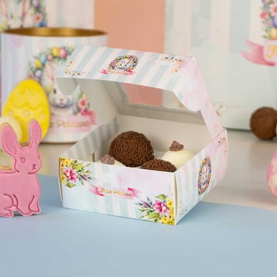Caixa Para 4 Doces ou 1 Brownie, Com Visor e berço, AFETO - 10un - Imagem 2
