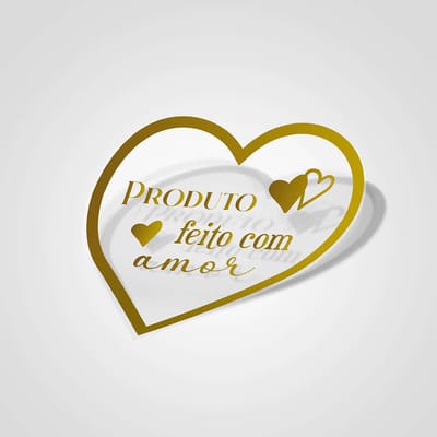 Adesivo Transparente, 3,5Cm, Feito Com Amor - Rolo 100un - Imagem 2